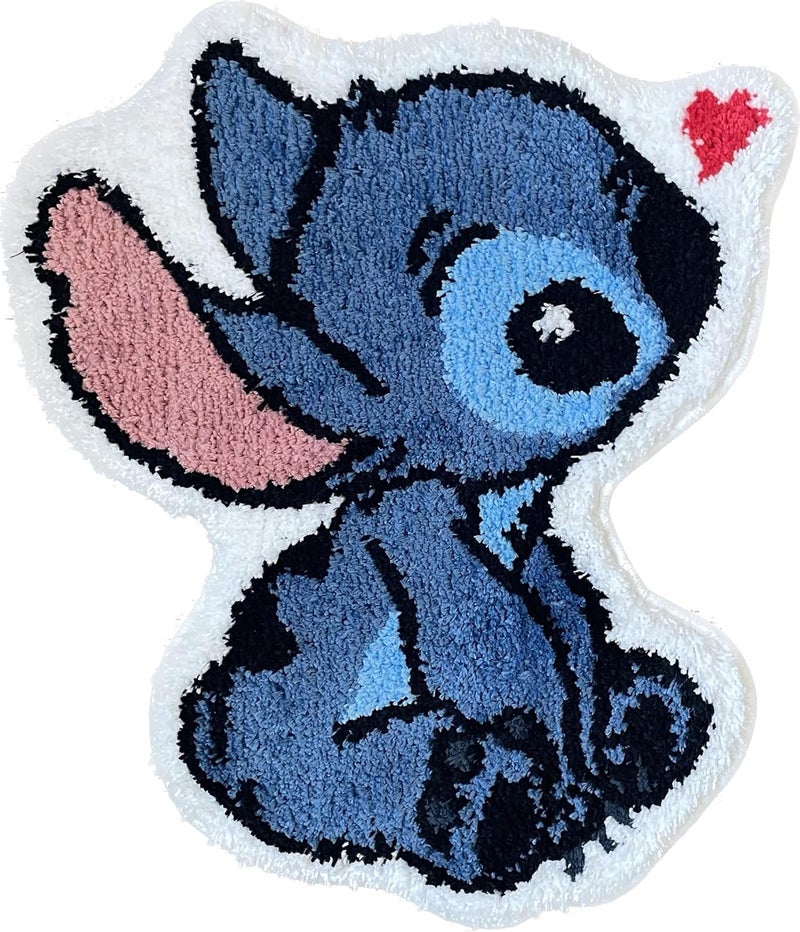 Luxape Stitch Rug - Handmade Tufted bathmat - Handmade & Premium- 28 * 23in (70 * 58cm) - Hypebeast Decor - Anime Rug - Preppy Decor - Stitch Room Decor - - Image 1